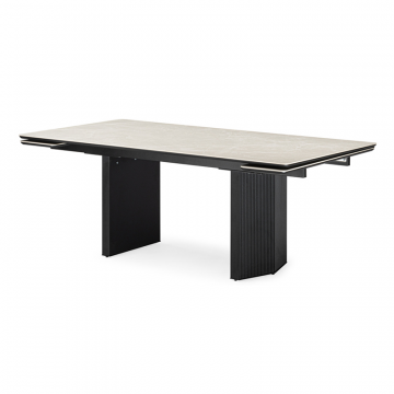 Керамический стол Монерон 200(260)x100 burberry bianco matt / черный