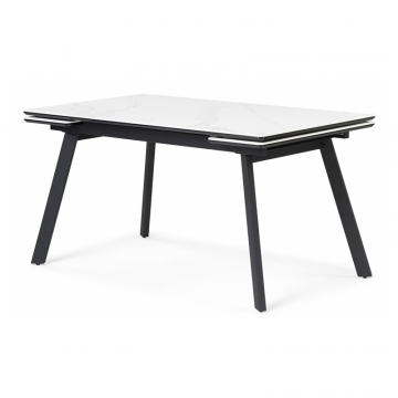 Керамический стол Норман 120(180)х80 snow (alpin) white / черный