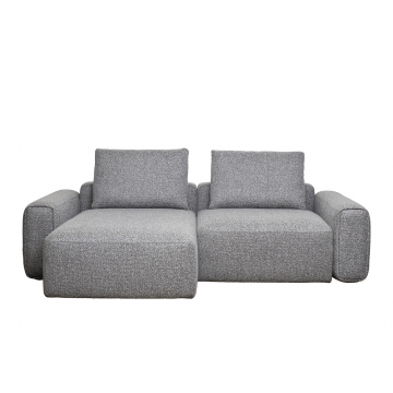 Диван трехместный Turin с канапе и мех черно/серый Santo1606 255*163,5**68см