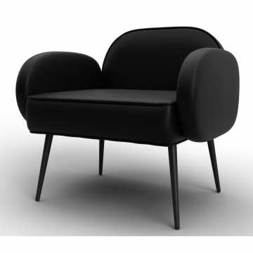 Кресло Лига-086, GRIFON 18 черный, Экокожа