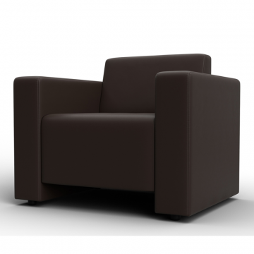Кресло Лига-093, Коричневый, Экокожа