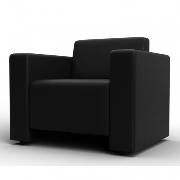 Кресло Лига-093, Черный, Экокожа