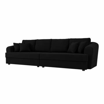 Диван прямой Милтон, Черный, Микровельвет