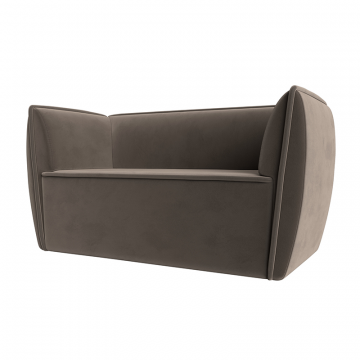 Диван кухонный прямой Бергамо 2-х местный Коричневый, Велюр