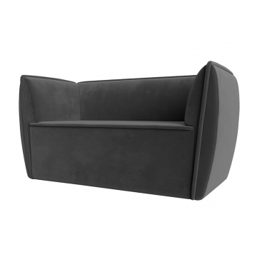 Диван кухонный прямой Бергамо 2-х местный Серый, Велюр