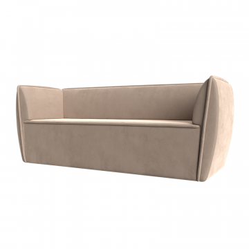 Диван кухонный прямой Бергамо 3-х местный Бежевый, Велюр