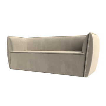 Диван кухонный прямой Бергамо 3-х местный Бежевый, Микровельвет