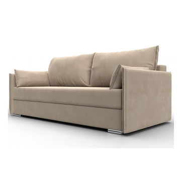 Диван прямой Сайгон, SEVEN 729 бежевый, Велюр