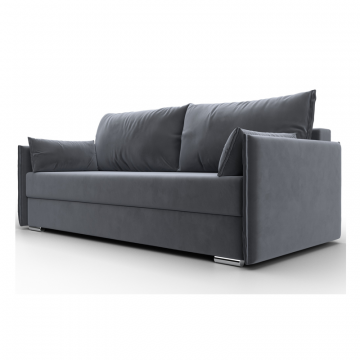 Диван прямой Сайгон, SEVEN 17 серый, Велюр