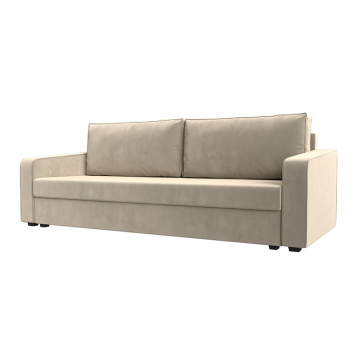 Диван прямой Лига-009 Бежевый, Микровельвет