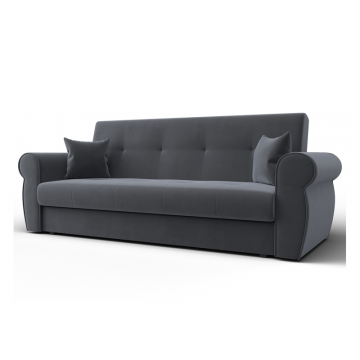 Диван-книжка Лига-019, SEVEN 17 серый, Велюр