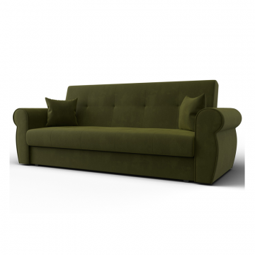 Диван-книжка Лига-019, Зеленый, Микровельвет