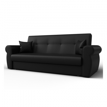 Диван-книжка Лига-019, Черный, Экокожа