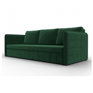 Диван прямой Слим, SEVEN 626 зеленый, Велюр