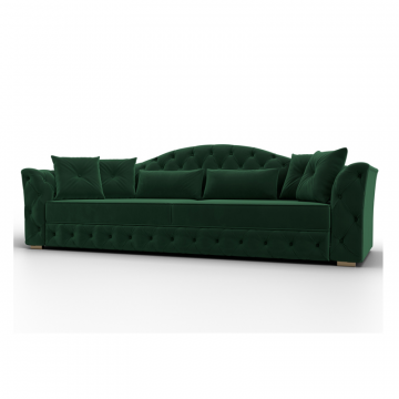 Диван прямой Артис, SEVEN 626 зеленый, Велюр