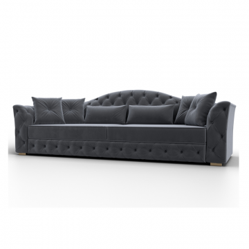 Диван прямой Артис, SEVEN 17 серый, Велюр