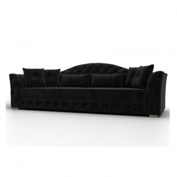 Диван прямой Артис, SEVEN 35 черный, Велюр