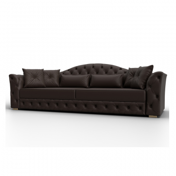 Диван прямой Артис, Коричневый, Экокожа