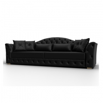 Диван прямой Артис, Черный, Экокожа