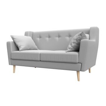 Диван кухонный прямой Брайтон 2 Белый, Экокожа