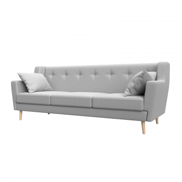 Диван кухонный прямой Брайтон 3 Белый, Экокожа