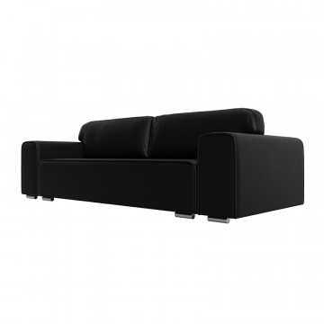 Диван прямой Лига-029 Черный, Экокожа