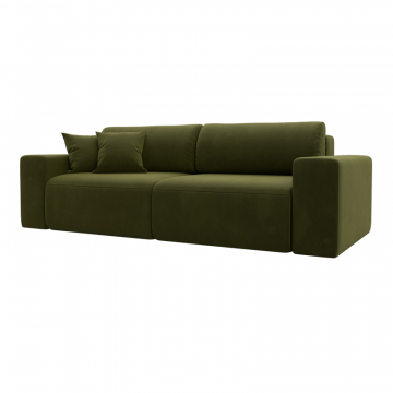 Диван прямой Лига-036 НПБ Классик, Зеленый, Микровельвет