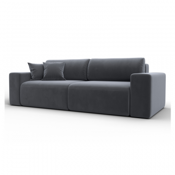 Диван прямой Лига-036 НПБ Классик, SEVEN 17 серый, Велюр