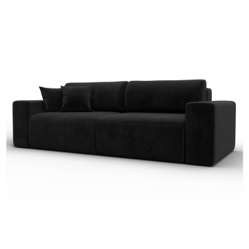 Диван прямой Лига-036 НПБ Классик, SEVEN 35 черный, Велюр