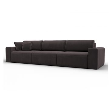 Диван прямой Лига-036 НПБ Классик Лонг, SEVEN 727 коричневый, Велюр