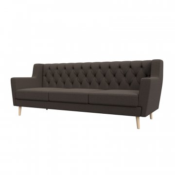 Диван кухонный прямой Брайтон 3 Люкс Коричневый, Рогожка