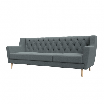 Диван кухонный прямой Брайтон 3 Люкс Серый, Рогожка