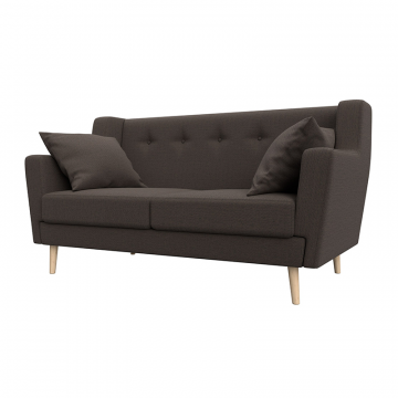 Диван кухонный прямой Брайтон 2 Коричневый, Рогожка