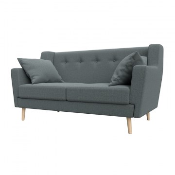 Диван кухонный прямой Брайтон 2 Серый, Рогожка