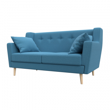 Диван кухонный прямой Брайтон 2 Голубой, Рогожка