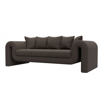 Диван прямой Волна, Амур 05 коричневый, Рогожка