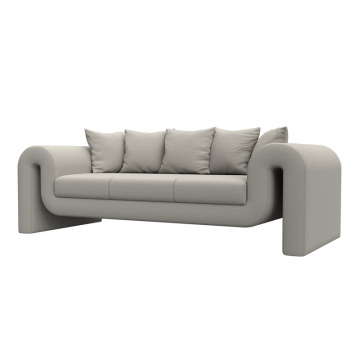 Диван прямой Волна, Амур 02 бежевый, Рогожка