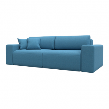 Диван прямой Лига-036 НПБ Классик, Амур 10 голубой, Рогожка