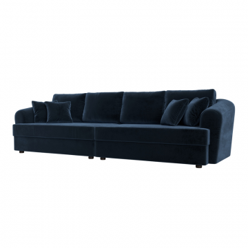 Диван прямой Милтон, TOWER 13 синий, Велюр