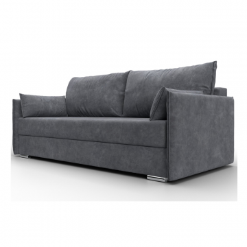 Диван прямой Сайгон, BRUT 16 темно-серый, Велюр