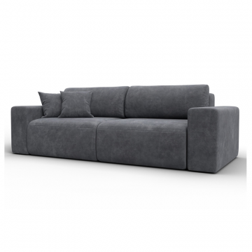 Диван прямой Лига-036 НПБ Классик, BRUT 16 темно-серый, Велюр