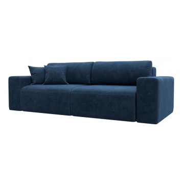 Диван прямой Лига-036 НПБ Классик, BRUT 11 синий, Велюр