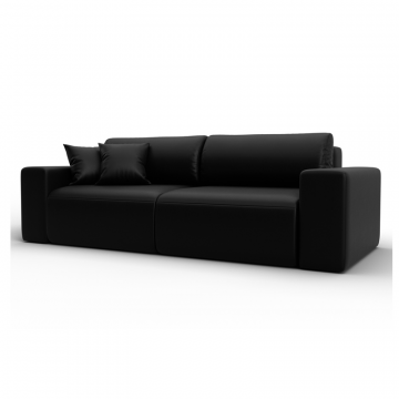 Диван прямой Лига-036 НПБ Классик, GRIFON 18 черный, Экокожа