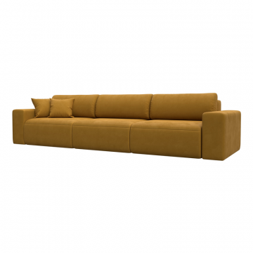 Диван прямой Лига-036 НПБ Классик Лонг, BRUT 10 желтый, Велюр