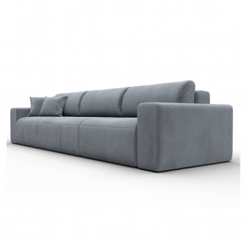 Диван прямой Лига-036 НПБ Классик Лонг, TOWER 10 серый, Велюр