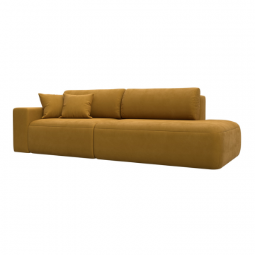 Диван прямой Лига-036 НПБ Модерн подлокотник слева, BRUT 10 желтый, Велюр