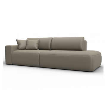 Диван прямой Лига-036 НПБ Модерн подлокотник слева, GRIFON 04 бежевый, Экокожа