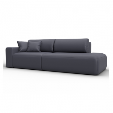 Диван прямой Лига-036 НПБ Модерн подлокотник слева, GRIFON 15 серый, Экокожа