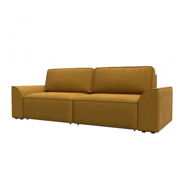 Диван прямой Лига-048 НПБ Желтый, Велюр