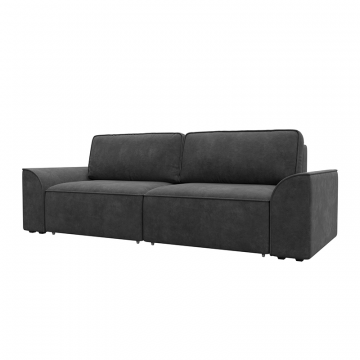 Диван прямой Лига-048 НПБ Темно-серый, Велюр